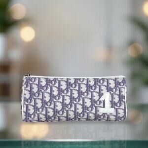 Dior Trotter #1 Logo Pouch Purple Monogram Canvas Girly Collection